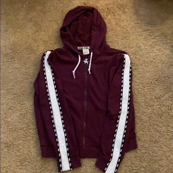 PINK Victoria's Secret Jackets & Blazers - VS Pink Jacket Maroon Size Large-Snap Arms